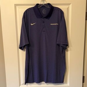 Nike Men's Polo Shirt in Purple and Gold Stripes. University of Washington